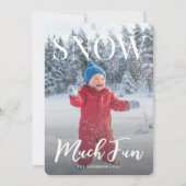 雪のように楽しい冬の休暇 家族の写真 シーズンカード (正面)