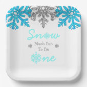 雪のように楽しい1歳の誕生日 ペーパープレート (正面)