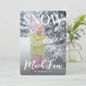 雪のように楽しい ミニマリストのホリデー フォト シーズンカード (スタンド正面)