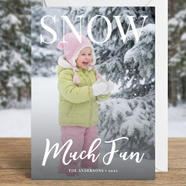 雪のように楽しい ミニマリストのホリデー フォト シーズンカード