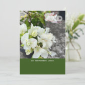 雪のように白いブーゲンビリアまたはペーパーフラワー 招待状 (スタンド正面)