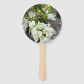 雪のように白い白いブーゲンビリーまたはペーパーフラワー ハンドファン (裏面)