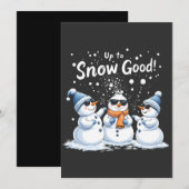 雪のように良いユーモアの雪だるまクリスマス 招待状 (正面/裏面)