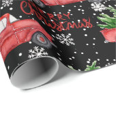 雪のように赤いトラックのメリークリスマス ラッピングペーパー (ロールコーナー)