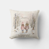 雪のように違う小さな女の子の森 クッション (正面)