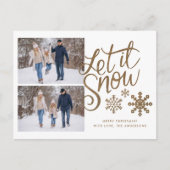 雪のように降るクリスマス ホリデー 2 フォト カード (正面)