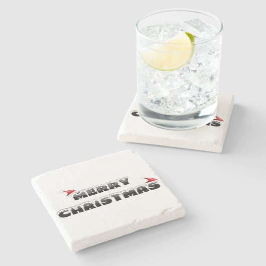 雪のように陽気なクリスマス ストーンコースター (横)