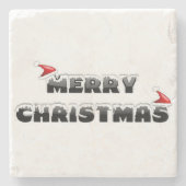 雪のように陽気なクリスマス ストーンコースター (正面)