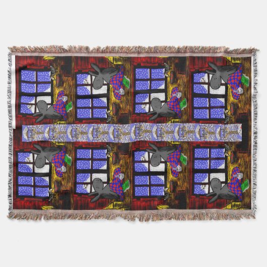 雪のろばそして鳥 スローブランケット (正面)