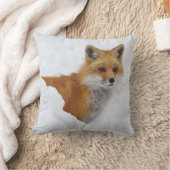 雪のアカギツネ クッション (ブランケット)