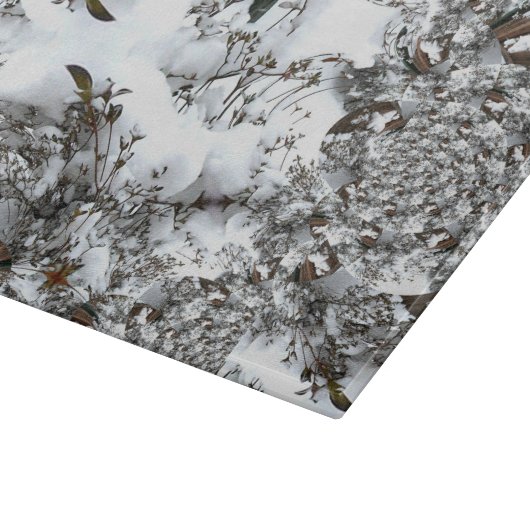 雪のアブストラクト カッティングボード (角)