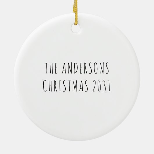 雪のアライグマのクリスマスを通してトラッシング セラミックオーナメント (裏面)