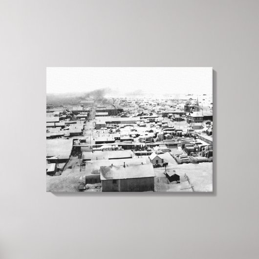 雪のアラスカ、ノームの鳥瞰図 キャンバスプリント (正面)