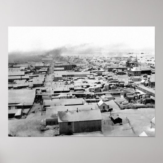 雪のアラスカ、ノームの鳥瞰図 ポスター (正面)