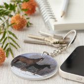 雪のアラビアのロバ及び子馬 キーホルダー (正面右)