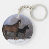 雪のアラビアのロバ及び子馬 キーホルダー (裏面)