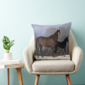 雪のアラビアのロバ及び子馬 クッション (椅子)