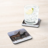 雪のアラビアのロバ及び子馬 コースター (右側)