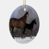 雪のアラビアのロバ及び子馬 セラミックオーナメント (右)