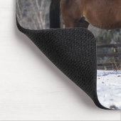 雪のアラビアのロバ及び子馬 マウスパッド (コーナー)