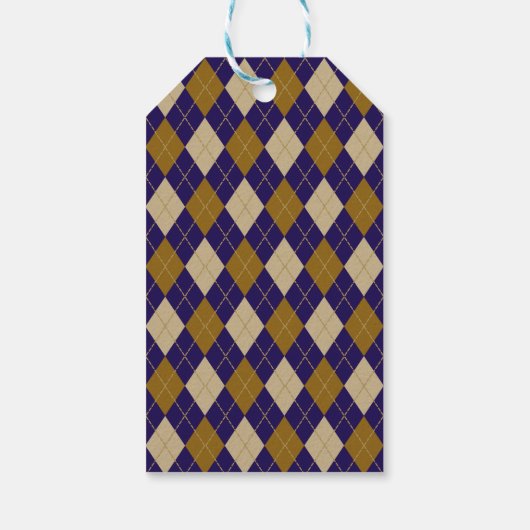 雪のアーガイル居心地の良い冬の結婚式のシャワー ギフトタグ (裏面)