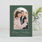 雪のアーチグリーンメリークリスマスフォト シーズンカード (スタンド正面)