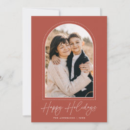 雪のアーチラストハッピーホリデーズフォト シーズンカード