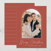 雪のアーチラストメリークリスマスフォト シーズンカード (正面/裏面)