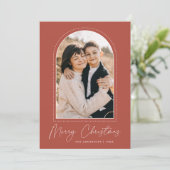 雪のアーチラストメリークリスマスフォト シーズンカード (スタンド正面)