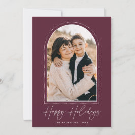 雪のアーチワインハッピーホリデーズフォト シーズンカード