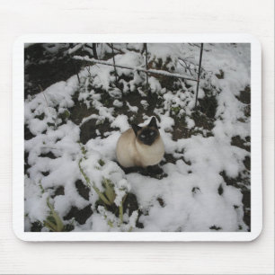 雪のイメージ、雪猫 マウスパッド