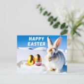 雪のイースターバニー ポストカード (スタンド正面)