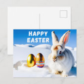 雪のイースターバニー ポストカード (正面/裏面)