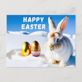 雪のイースターバニー ポストカード