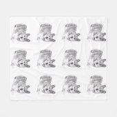 雪のウェルシュコーギー フリースブランケット (正面(横))