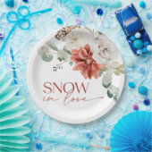 雪のエレガントラブウィンターレッドブライダルシャワー ペーパープレート (パーティー)