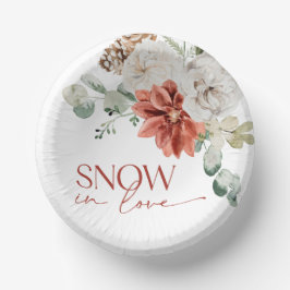 雪のエレガントラブウィンターレッドブライダルシャワー ペーパーボウル