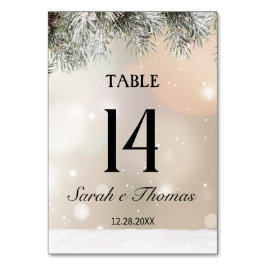 雪のエレガント多いクリスマスのテーブル番号 テーブルナンバー