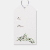 雪のエレガント球体とロウソクと松の枝 ギフトタグ (裏面)