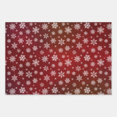 雪のエレガント結晶クリスマス冬の休日のラップ ラッピングペーパーシート (正面3)