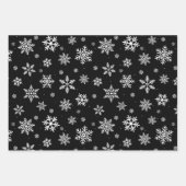 雪のエレガント結晶クリスマス冬の休日のラップ ラッピングペーパーシート (正面)