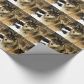 雪のオオカミ ラッピングペーパー (角)