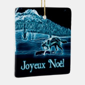 雪のオオカミ – Joyeux Noёl セラミックオーナメント (右)
