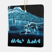 雪のオオカミ – Kuvianak Innovia セラミックオーナメント (左)