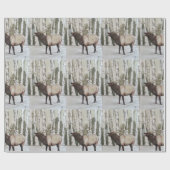 雪のオオシカ ラッピングペーパー (フラット)