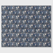 雪のオオワシと雪の結晶 ラッピングペーパー (フラット)