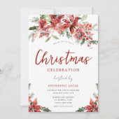 雪のオフィスでの企業のクリスマスパーティーのお祝い 招待状 (正面)