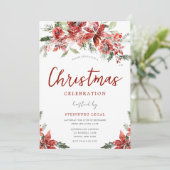 雪のオフィスでの企業のクリスマスパーティーのお祝い 招待状 (スタンド正面)