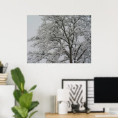 雪のオークの木ポスター ポスター (ホームオフィス)