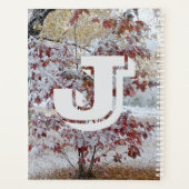 雪のオークの木、秋/冬のシーン プランナー手帳 (裏面)